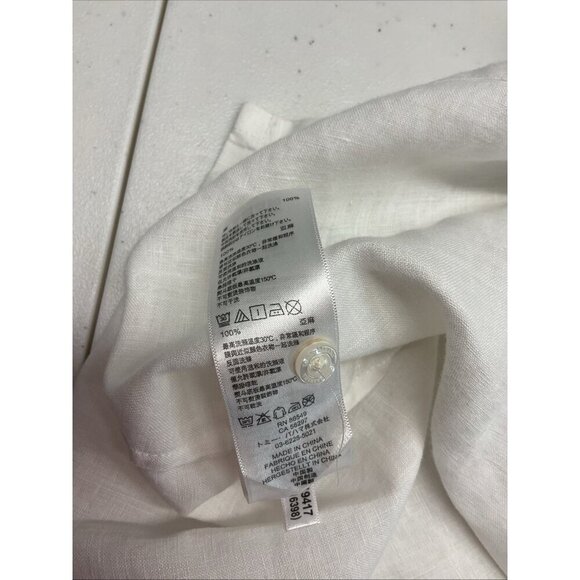 Tommy Bahama Womens White Short-Sleeve‎ Linen Boxy popover oversized Size XL - Picture 7 of 12